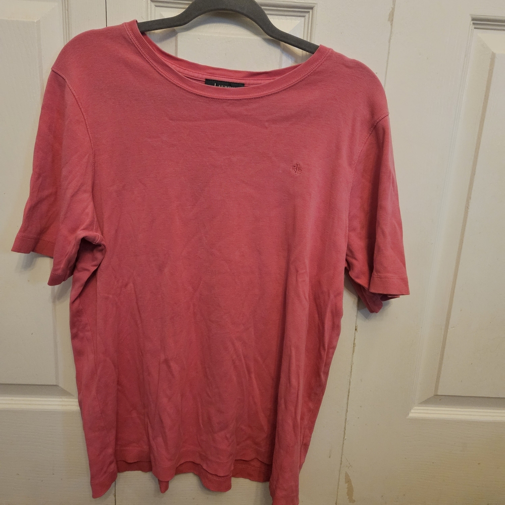 Ralph Lauren Short-Sleeve Crew Tee in Coral Pink